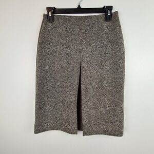 Express Women's Pencil Skirt Gray Black XS Pull On Slit Woven Career Work Office